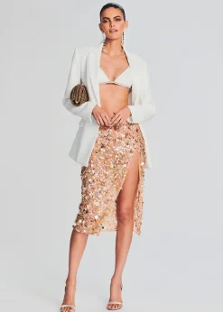 Retrofete Mirage Embellished Skirt Gold Seashell Sale