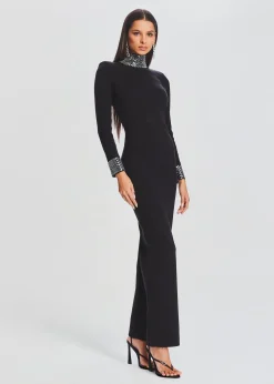 Retrofete Monroe Embellished Knit Dress Black New