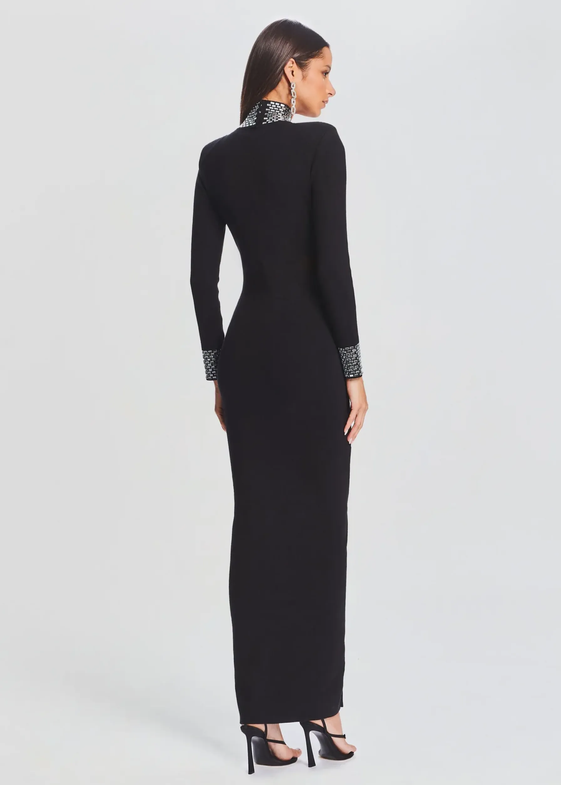 Retrofete Monroe Embellished Knit Dress Black New