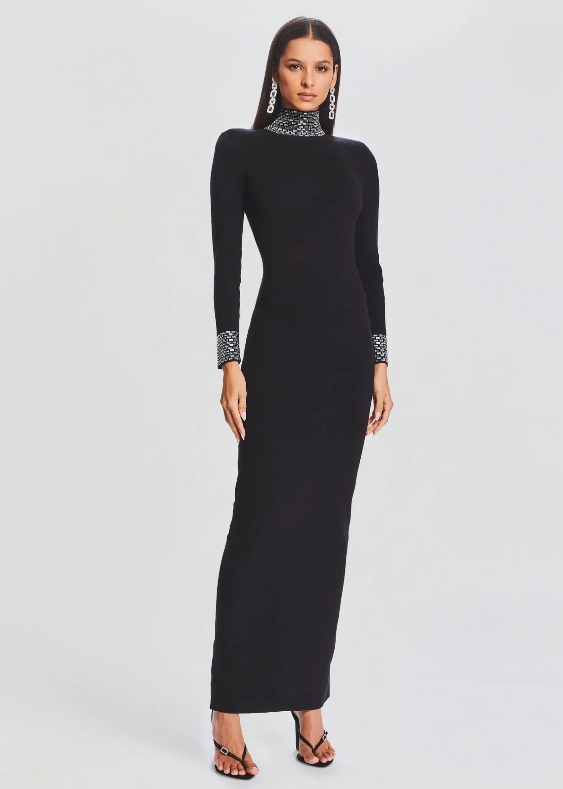 Retrofete Monroe Embellished Knit Dress Black New