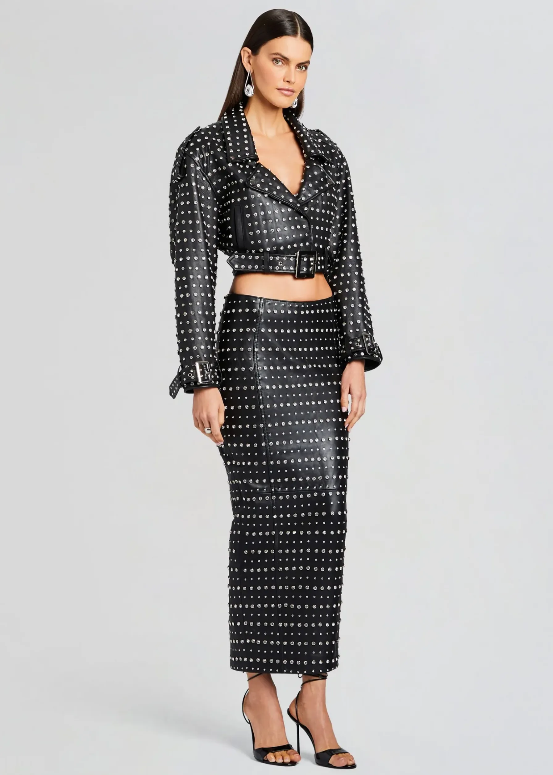 Retrofete Mora Embellished Leather Jacket Black Hot