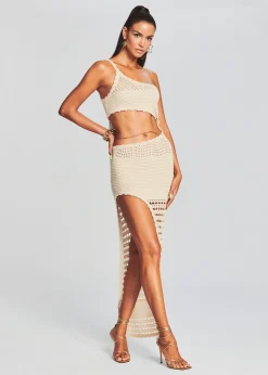 Retrofete Moretti Crochet Dress Ivory/Gold Store