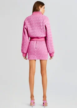 Retrofete Morgana Embellished Leather Jacket Begonia Pink Discount