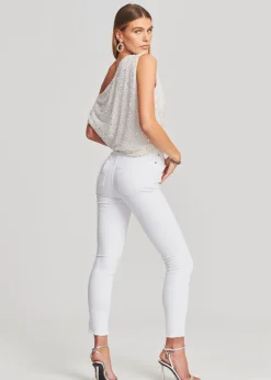 Retrofete Myles Sequin Top Iridescent White Fashion