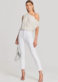 Retrofete Myles Sequin Top Iridescent White Fashion