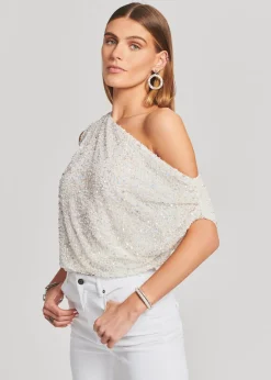 Retrofete Myles Sequin Top Iridescent White Online