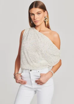 Retrofete Myles Sequin Top Iridescent White Online