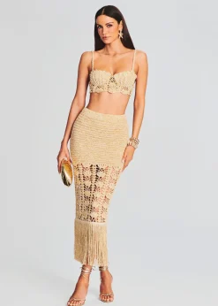Retrofete Naida Crochet Skirt Gold Online