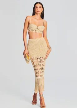 Retrofete Naida Crochet Skirt Gold Online