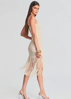 Retrofete Nalu Sequin Crochet Dress Iridescent Ivory Best Sale