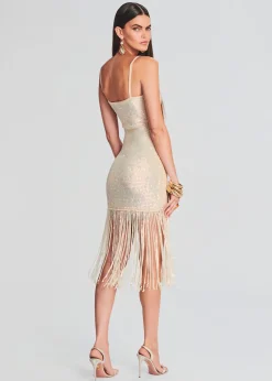 Retrofete Nalu Sequin Crochet Dress Iridescent Ivory Cheap