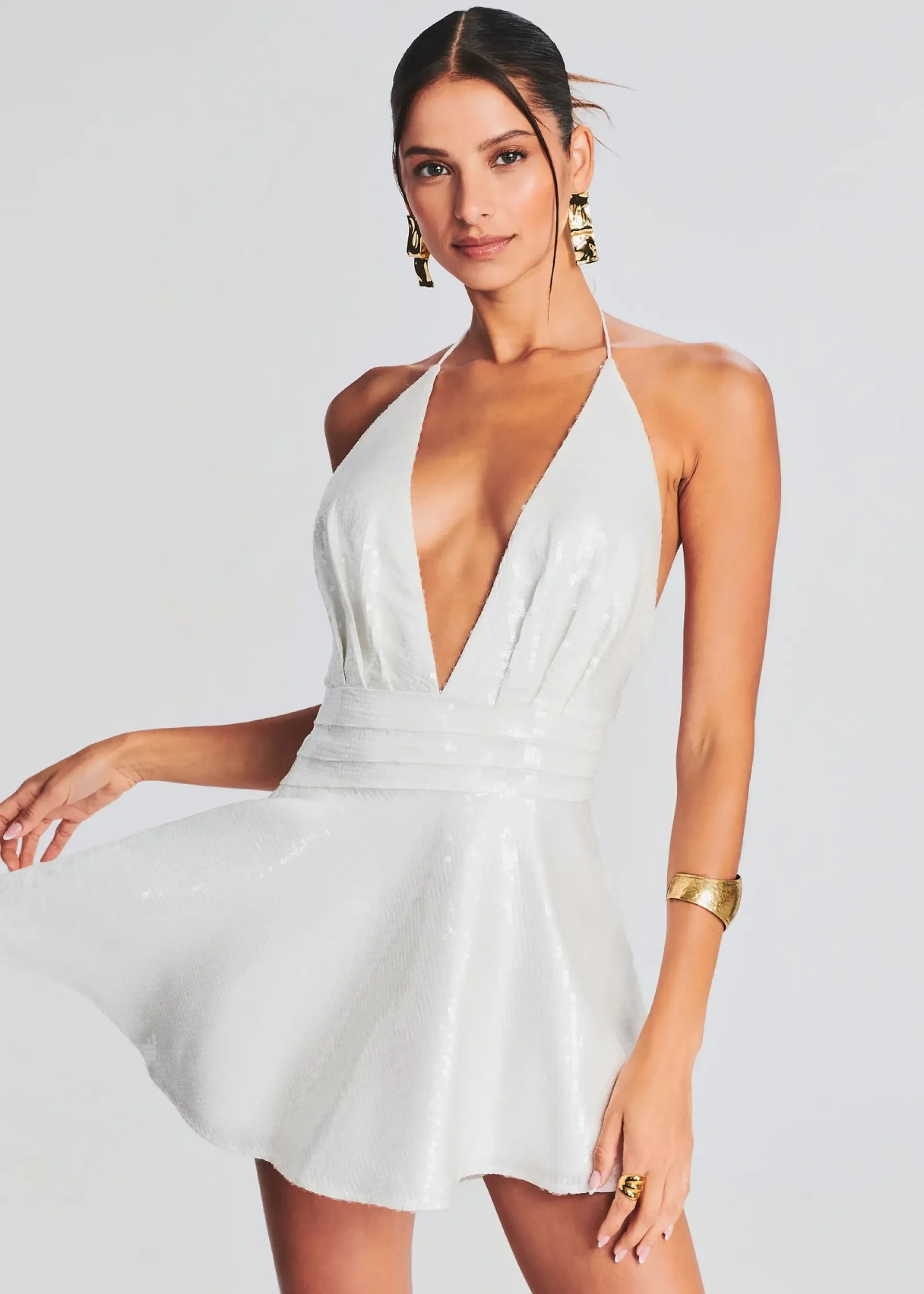 Retrofete Natasha Sequin Dress White/Sequin Best Sale