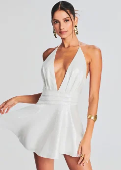 Retrofete Natasha Sequin Dress White/Sequin Hot