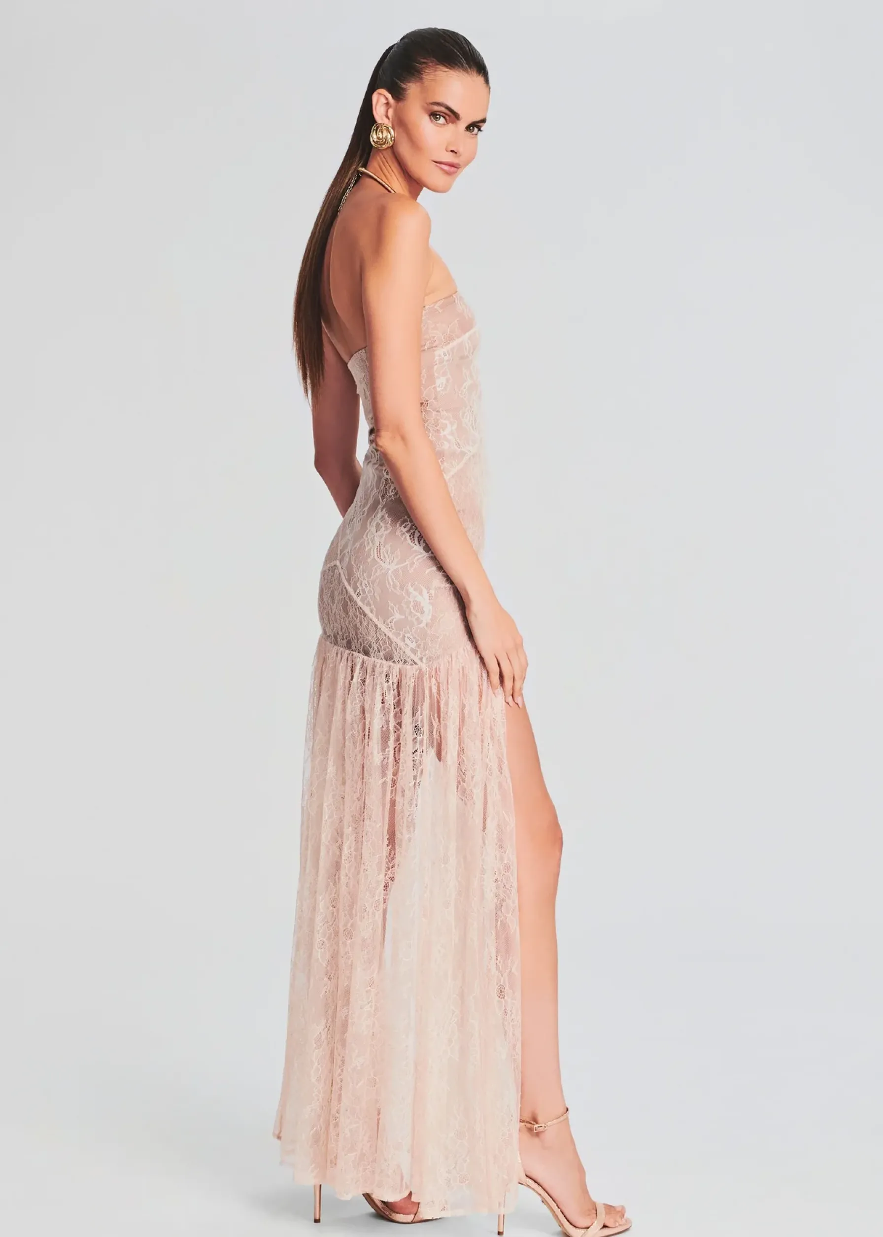 Retrofete Nicole Lace Dress Dusty Peach Sale