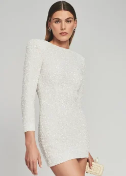 Retrofete Nikki Sequin Dress White Discount