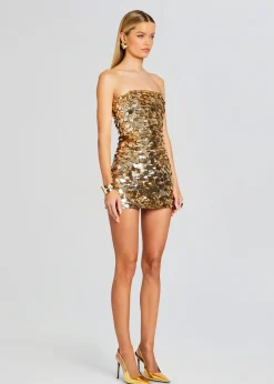 Retrofete Nolia Sequin Embellished Dress Champagne Dust Best Sale