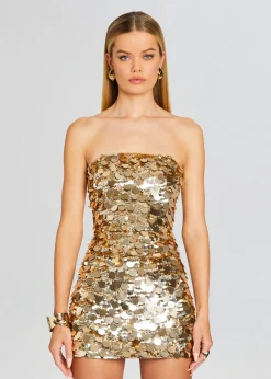 Retrofete Nolia Sequin Embellished Dress Champagne Dust Best Sale