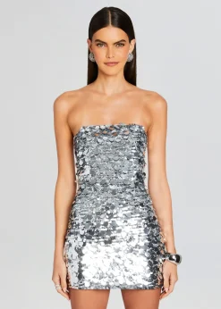 Retrofete Nolia Sequin Embellished Dress Silver Clearance