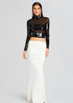 Retrofete Nyx Sequin Top Black New
