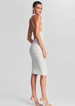 Retrofete Olivia Midi Sequin Dress White Outlet