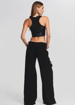 Retrofete Ollie Wide Leg Jean Stone Black Clearance