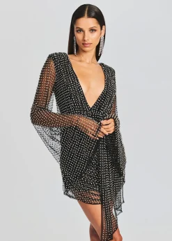 Retrofete Opal Crystal Embellished Dress Black with Silver Cheap