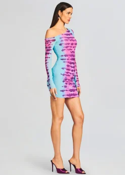 Retrofete Opal Short Dress Turquoise and Pink Cheap