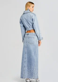Retrofete Palermo Embellished Denim Skirt Tresca Outlet