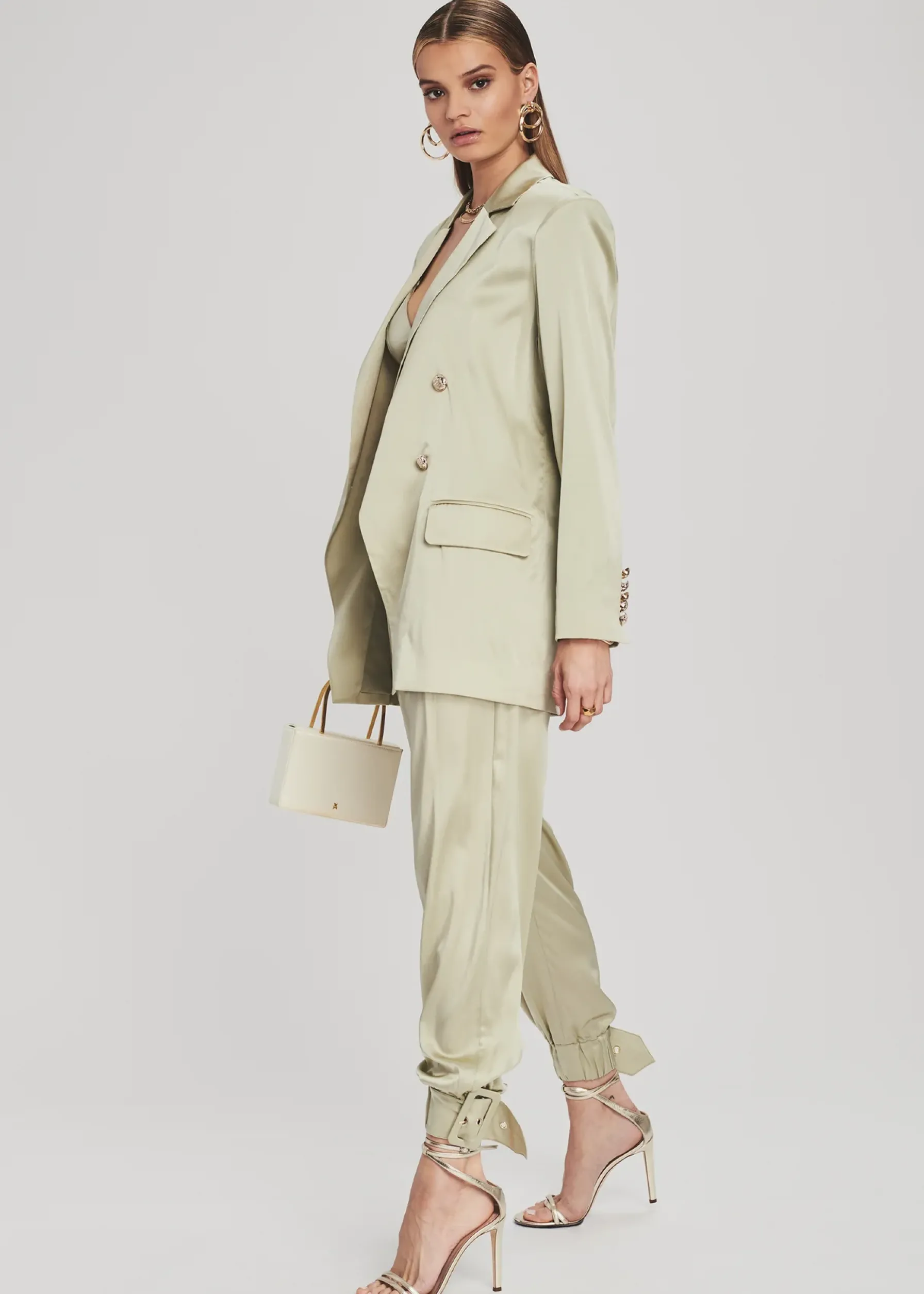Retrofete Pandora Silk Blazer Sage Flash Sale