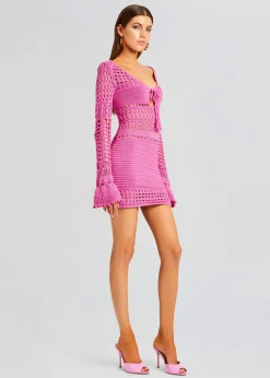 Retrofete Peony Knit Crochet Dress Paradise Pink Discount