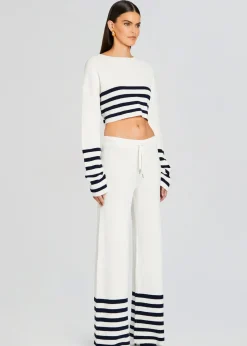 Retrofete Poe Knit Pant White/ Navy Best Sale