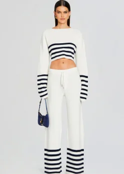 Retrofete Poe Knit Pant White/ Navy Best Sale