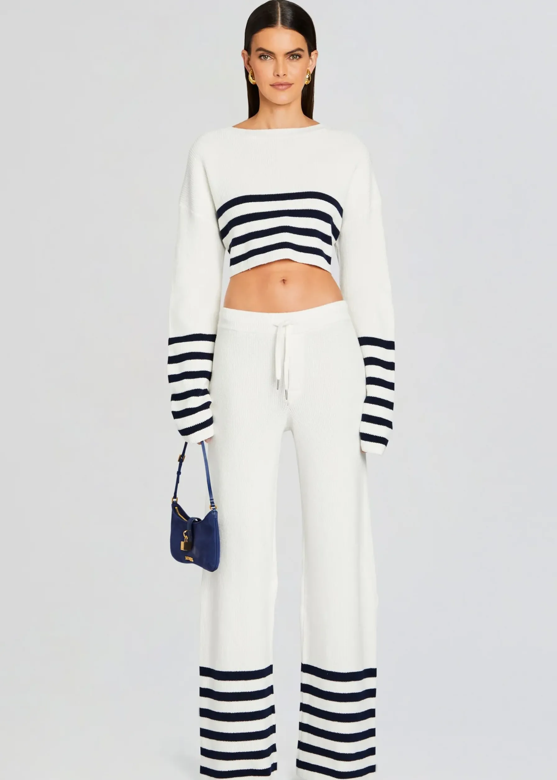 Retrofete Poe Knit Pant White/ Navy Best Sale