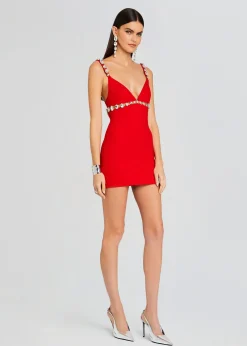Retrofete Polly Dress Fiery Red/Silver Best