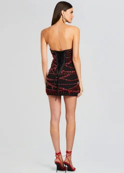 Retrofete Prae Crystal Embellished Dress Black/Red Fashion