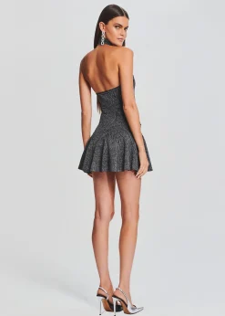 Retrofete Quinn Dress Metallic Black/Silver Best Sale