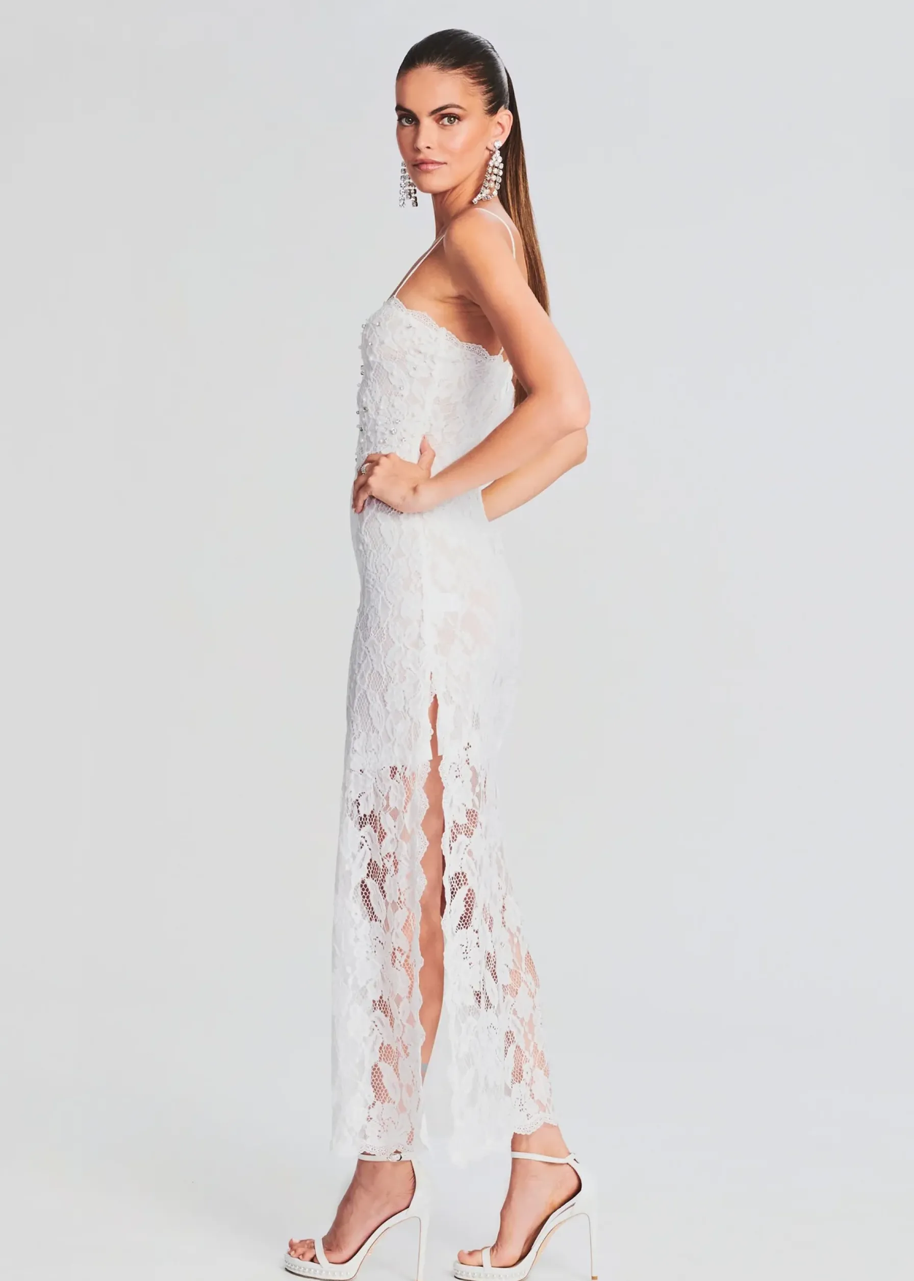 Retrofete Reet Lace Midi Dress White Outlet