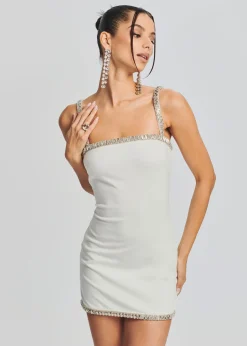 Retrofete Regina Dress White/Silver Shop