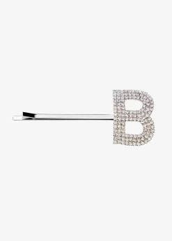 Retrofete Rhinestone Alphabet Hair Clip Silver Best Sale