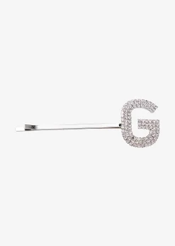 Retrofete Rhinestone Alphabet Hair Clip Silver Best Sale