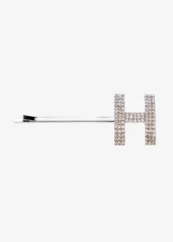 Retrofete Rhinestone Alphabet Hair Clip Silver Best Sale