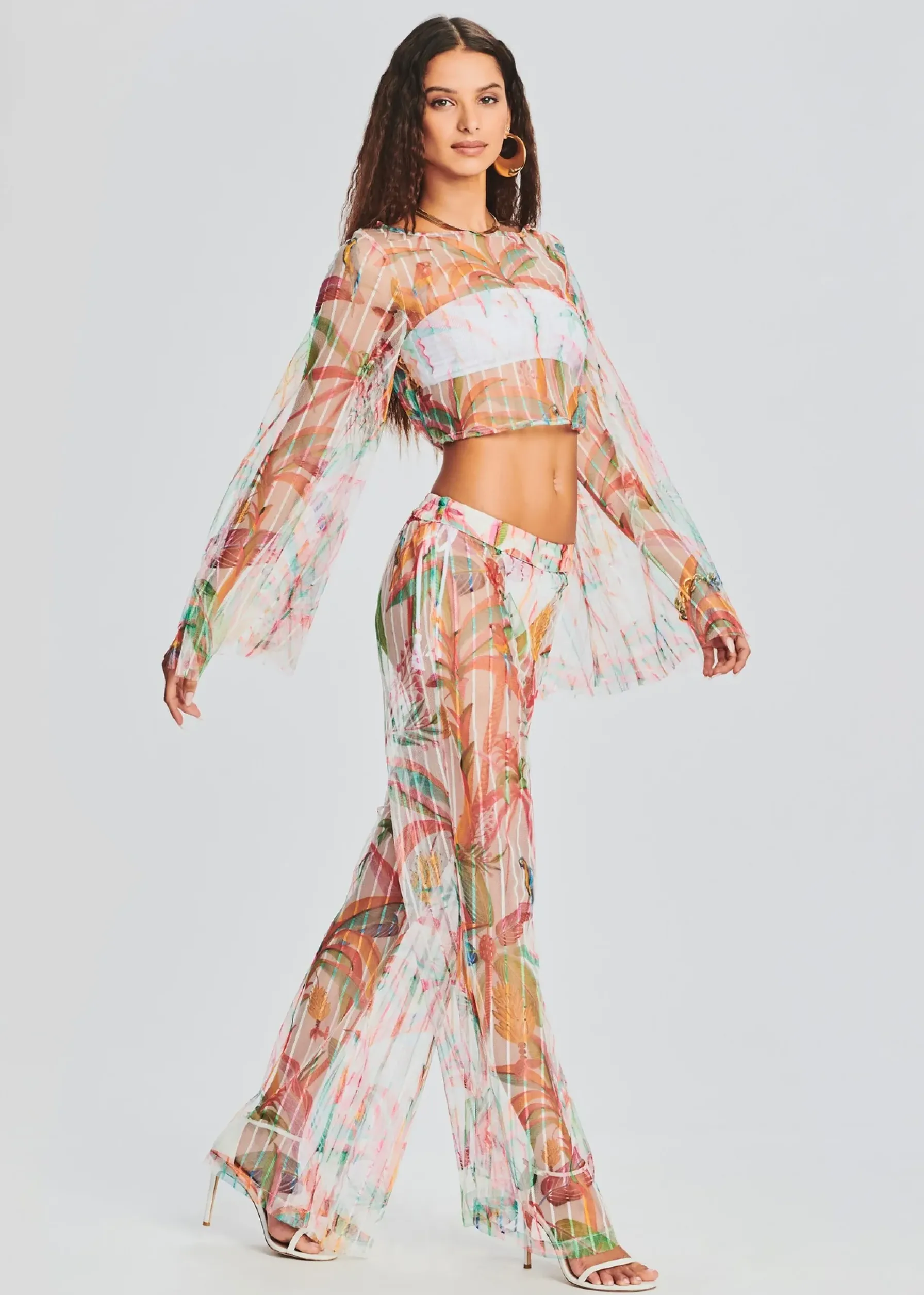 Retrofete Rio Crop Top Multicolored Tropical Best Sale