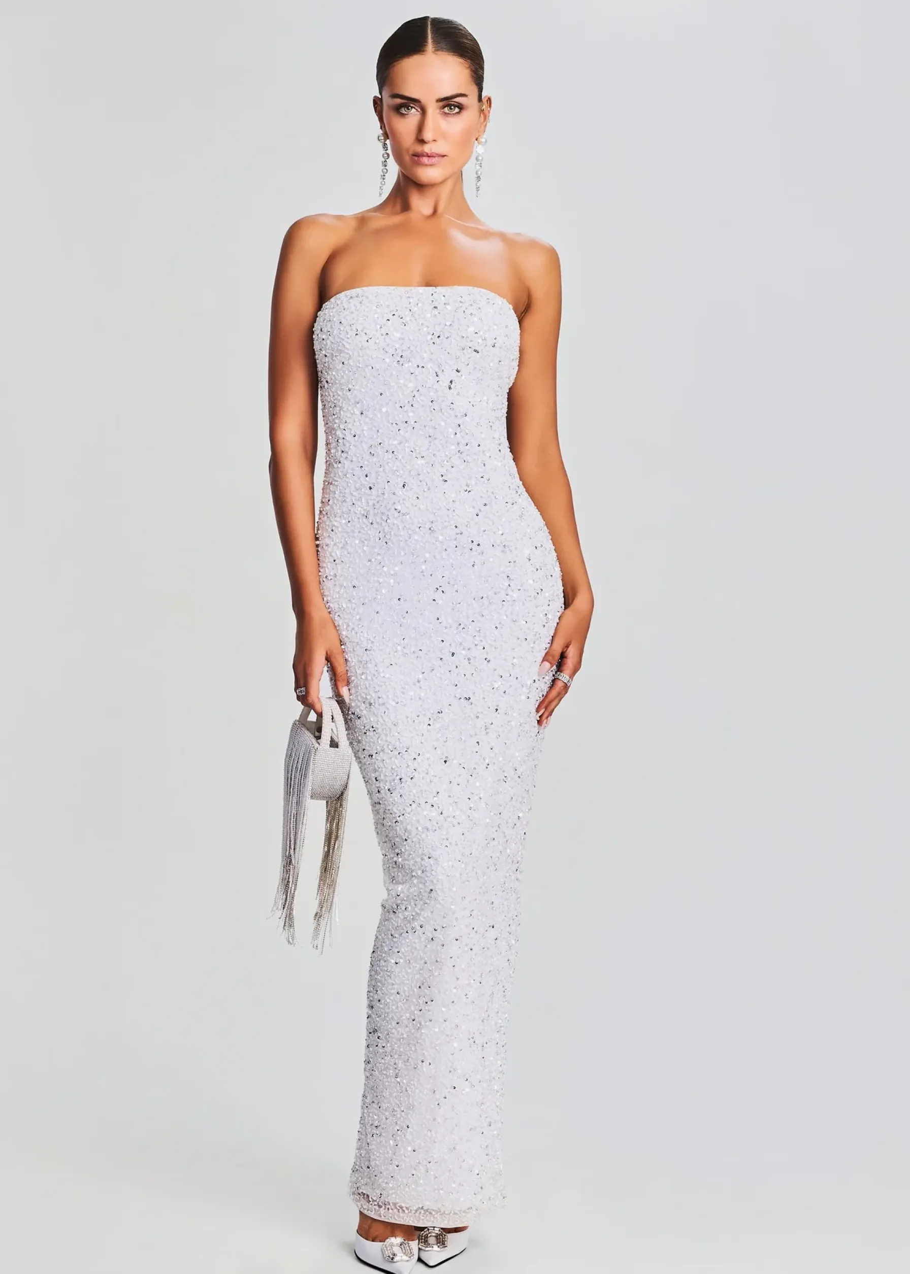 Retrofete Riverly Dress Silver White Clearance
