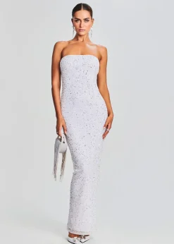 Retrofete Riverly Dress Silver White Discount