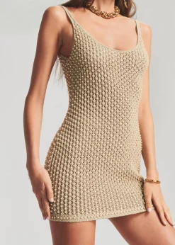 Retrofete Rocco Crochet Dress Sand Best