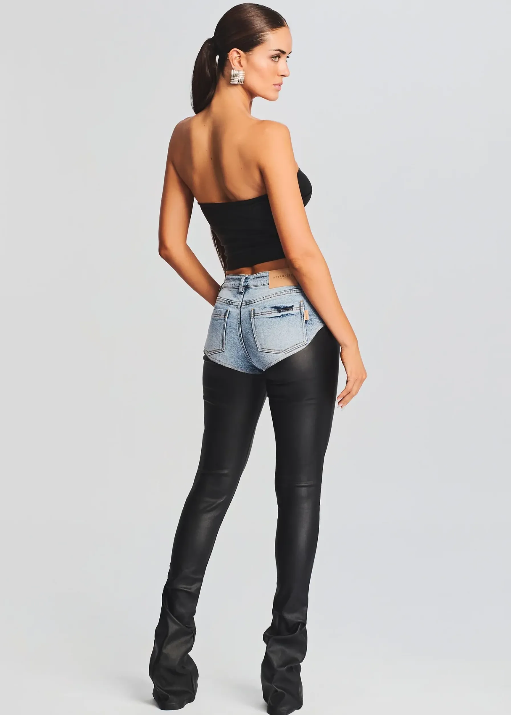 Retrofete Rogan Pant Alani Coated Black Outlet