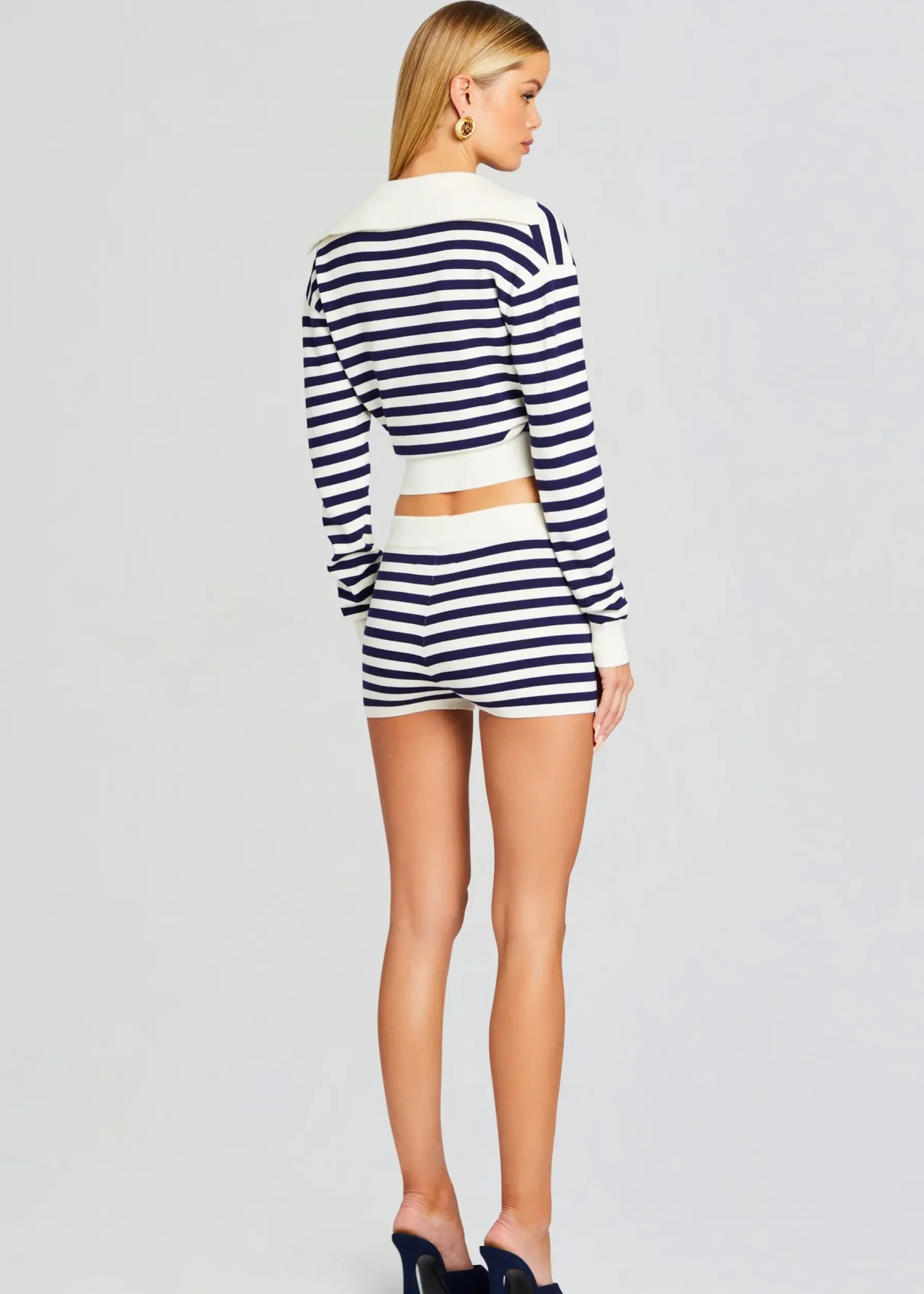 Retrofete Rose Knit Top Cream/ Navy Cheap
