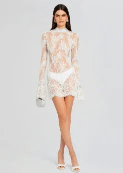 Retrofete Rosie Embellished Lace Dress White Cheap