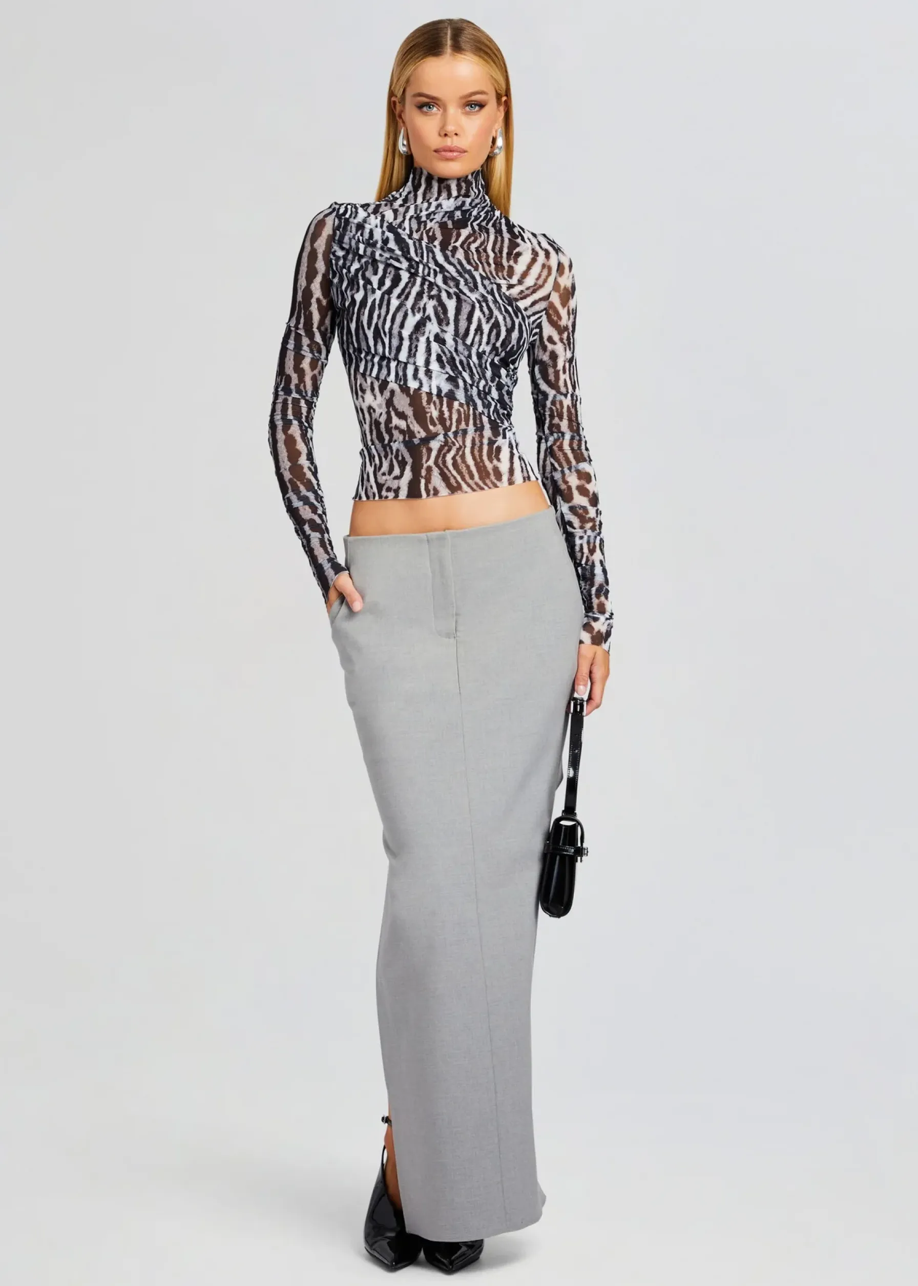 Retrofete Rylie Wool Skirt Grey Best Sale