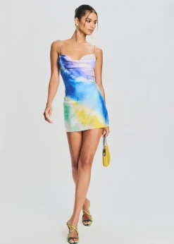 Retrofete Rylynn Silk Dress Watercolor Wave Store